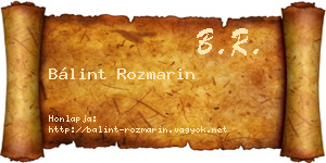 Bálint Rozmarin névjegykártya